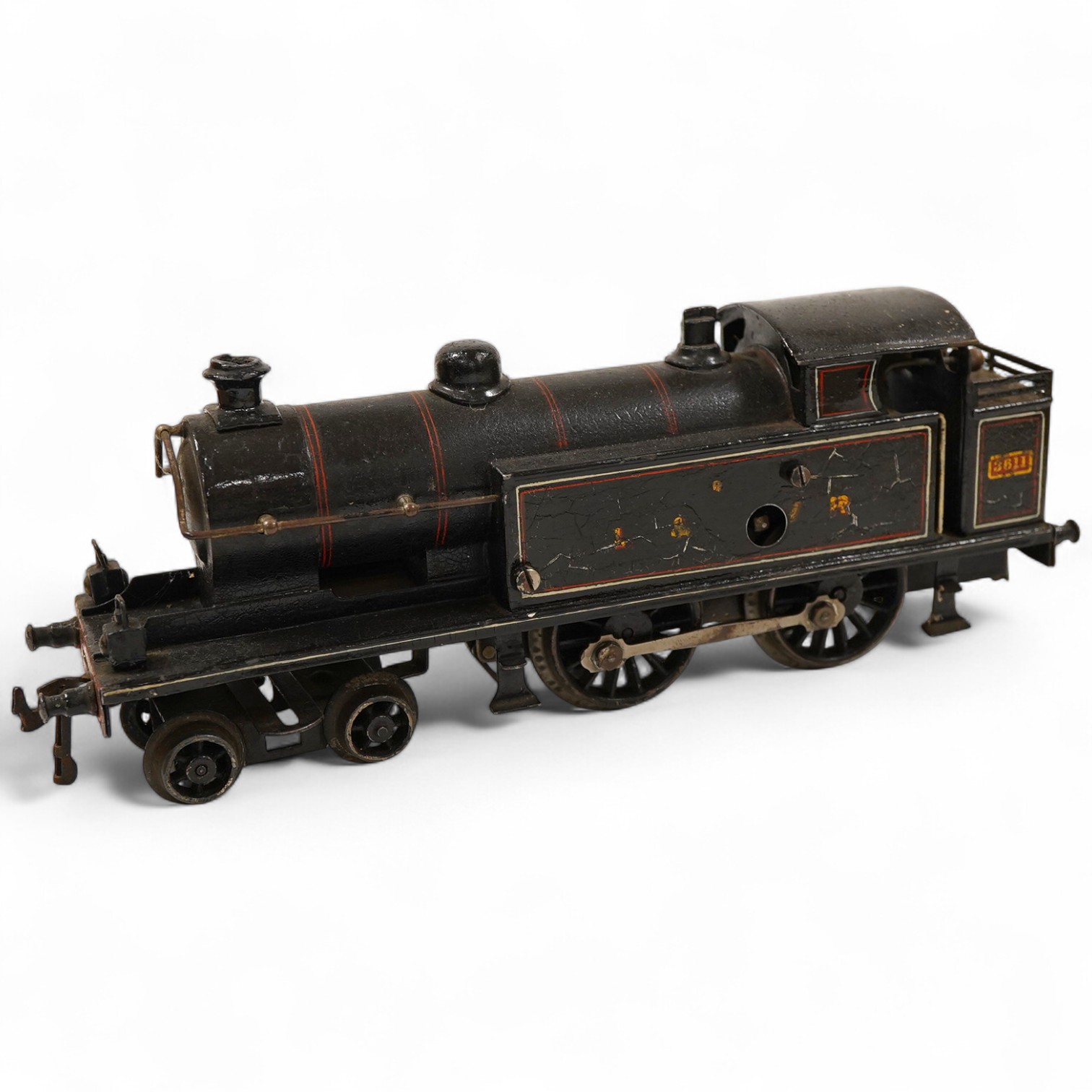 An 0 gauge Bing for Bassett-Lowke tinplate clockwork LNWR 4-4-0T locomotive, 3611, with original clockwork mechanism